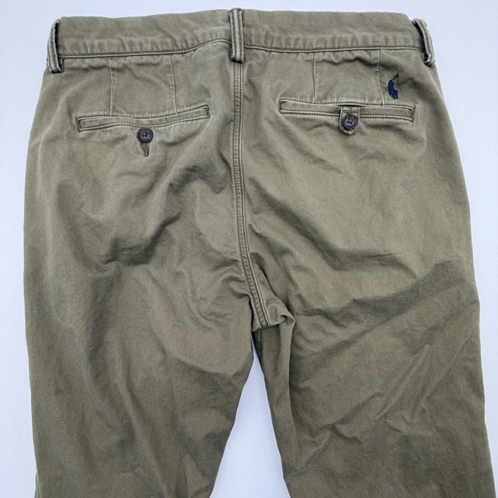 Polo Ralph Lauren Mens 31x30 Stretch Straight Fit Chino Pants Olive Green Cotton